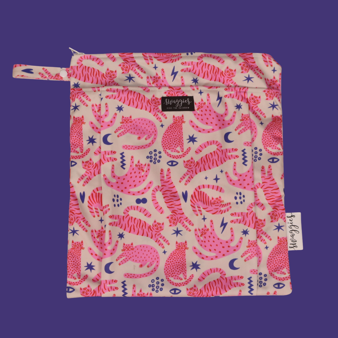 Crazy Cats dual pocket wetbag