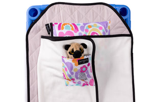 
            
                Load image into Gallery viewer, PRE-ORDER DUE LATE FEB: RAINBOW LOVE DAYCARE BEDDING SWAGGIE
            
        